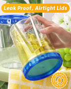 BiuLeon 6 Pack-34 oz Freezer Storage Containers, Plastic Food Storage Containers - Image 6