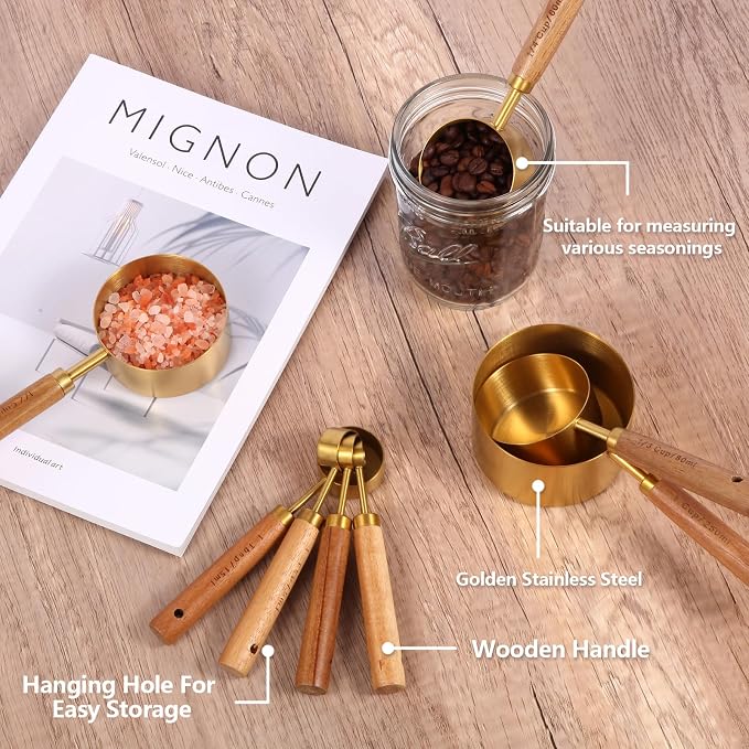 Gold Measuring Cups and Spoons Set - Image 4