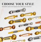 White and Gold Magnetic Measuring Spoons – Stainless Steel Double Sided - Image 7