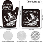 Funny Oven Mitts and Pot Holders Sets Black Kitchen Accessories Cute Kitchen - Image 4