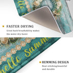Hello Summer Dish Drying Mat for Kitchen Counter, Sea Shell Starfish Coastal - Image 3