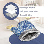 Oven Mitts and Pot Holders Sets Blue White Floral Silicone Kitchen Mits - Image 5