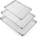 TeamFar Baking Sheet with Rack Set, 17.6/16/12.5 Inch Stainless Steel Cookie by TeamFar