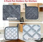 4 Pack Pot Holders for Kitchen Clearance Oven Potholders Sets for Kitchens Hot - Image 3