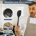 HOTEC Heat Resistant Silicone Cooking Spoon Spatula, Large Kitchen Solid and - Image 4