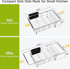 JASIWAY Dish Drying Rack in Sink, Expandable Stainless Steel Dish Drainers - Image 4