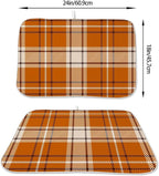 Fall Dish Drying Mat 18 x 24 inch Autumn Orange Buffalo Plaid Themed Decorative - Image 2