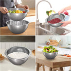 304 Stainless Steel Colander and Strainer, 5QT Large Capacity and 6QT Mixing - Image 5