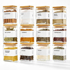 Glass Spice Jars with Bamboo Lid, 4oz Square Spice Containers - Image 8