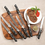 18 Pieces Damascus Kitchen Knife Set, 8 Piece Steak Knives, Non-slip ABS - Image 6