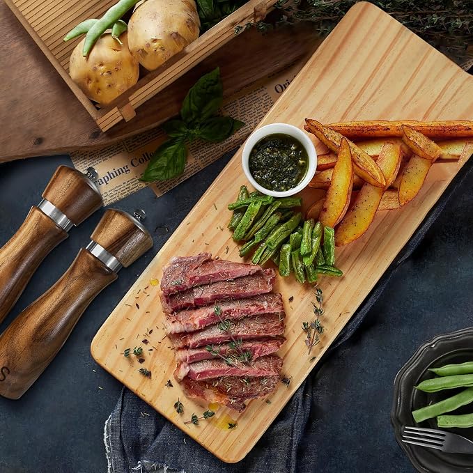 Wooden Salt and Pepper Grinder Set:Pepper Grinder Manual, Adjustable Coarseness - Image 3