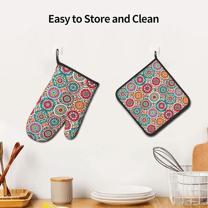 Boho Oven Mitts and Pot Holders - Image 6