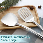 Pleafind 2-Pcs Solid & Slotted Spatula Set, 304 Stainless Steel Spatula - Image 3