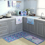 Fourluoo 10 Pcs Mermaid Kitchen Dish Towels Rugs Oven Mitts and Pot Holders Set - Image 4