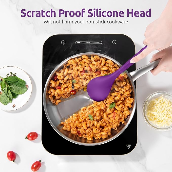 Silicone Kitchen Cooking Utensil Set: U-Taste 600ºF Heat Resistant 13.6in Extra - Image 4