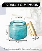 4 oz Blue Mini Glass Jars with Airtight Bamboo Lids 12 pack, Decorative Small - Image 2