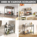 Spice Rack for Countertop, 2-Tier Standing Sturdy Metal Seasoning Organizer - Image 2