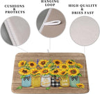 Sunflower Dish Drying Mat for Kitchen 16x18 Inch Counter Rustic Vintage Floral - Image 3