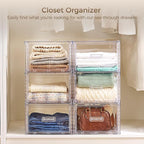 Vtopmart 9 Pack 18QT Clear Stackable Storage Drawers, Easily Assemble Closet - Image 5