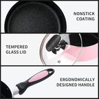 Nonstick Saucepan Set with Lid, Non Stick 1Qt & 2Qt Sauce Pan Set with Glass - Image 5