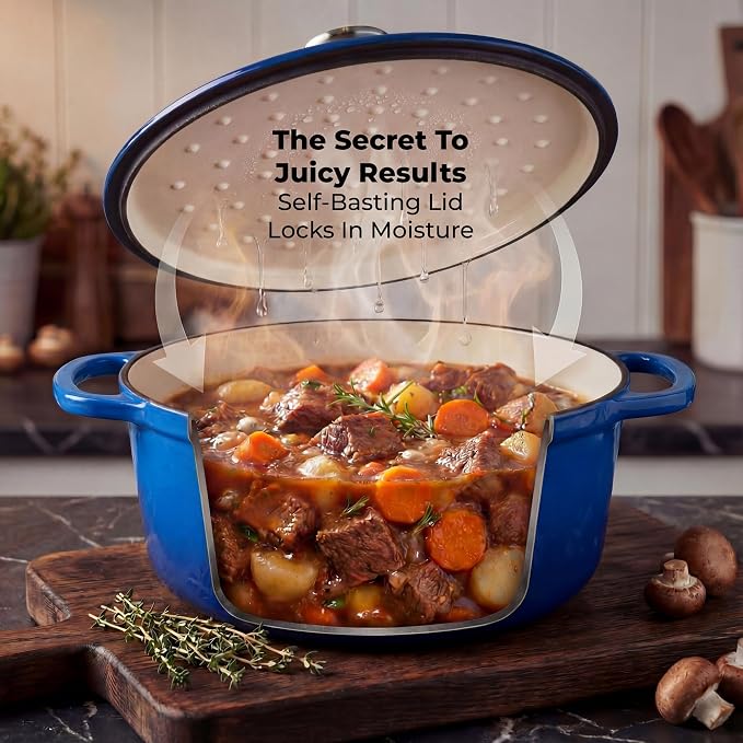 Zulay Kitchen 6 Quart Enameled Cast Iron Dutch Oven Pot - Image 4