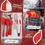 Silicone Cooking Utensils Set of 10, Kitchen Utensils Set - Image 4