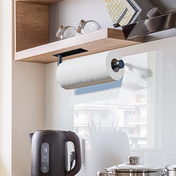 DEKAVA Under Cabinet Wall Mount Paper Towel Holder, Self-Adhesive Bar, - Image 3