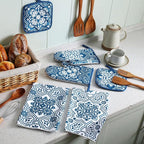 Jingmore 6 Pcs Kitchen Decor Set Accessory Farmhouse Kitchen Towels Pot Holders - Image 7