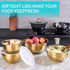 4 Piece Gold Mixing Bowls With Lids - Image 6