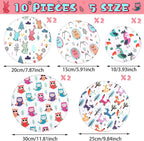 Patelai 10 Pcs Bowl Covers Reusable in 5 Size Stretch Cloth Fabric Elastic Food - Image 2