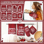 Leinuosen 8 Pcs Kitchen Towels and Oven Mitts Sets Pot Holders Dishcloths Set - Image 2