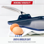 Blue Diamond 11" Nonstick Square Griddle Pan, Non Toxic PFAS-Free Diamond - Image 6