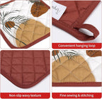 Boho Leaf Oven Mitts and Pot Holders Sets 2Pcs, 100% Cotton Heat Resistant - Image 3