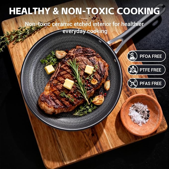 Ammeloo Hybrid Tri-Ply Stainless Steel Frying Pan Set, Non Stick Frying Pans - Image 5