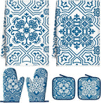 Jingmore 6 Pcs Kitchen Decor Set Accessory Farmhouse Kitchen Towels Pot Holders by Jingmore