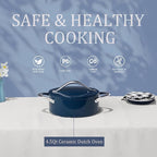 CookinCraze Stock Pot 4.5QT Nonstick Ceramic Dutch Oven Pot - Image 2