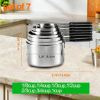 Magnetic Handles 7 Piece Stainless Steel Measuring Cups, Kitchen Gadgets - Image 8