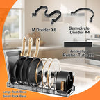 Pots and Pans Organizer Rack for Under Cabinet Expandable Pot Lid holders - Image 7