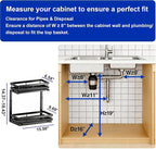 Under Sink Organizer, Dual-Rail Ball-Bearing, Under Kitchen Sink Organizer - Image 2