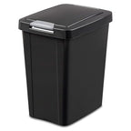Sterilite 10439004 7.5 Gallon Black Plastic TouchTop Wastebasket by Sterilite