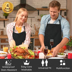 4 Packs Chef Apron, Adjustable Aprons - Image 6