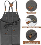 RUVANTI Work Aprons for Men, Oil & Water Repellent, PolyCotton Cross Back - Image 6