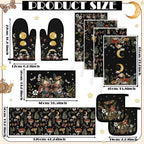 Fourluoo 10 Pcs Kitchen Dish Towels Rugs Oven Mitts and Pot Holders Set - Image 3