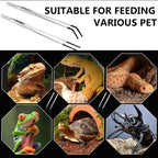 3 PACK Stainless Steel Reptile Feeding Tongs, 10.62" Straight &Curved Long - Image 7