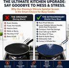 Silicone Splatter Screen for Frying Pan, 13” Navy – Grease & Oil Splatter Guard - Image 5