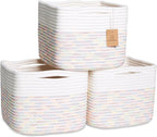 NaturalCozy Storage Cubes 9”x9”x7”Cotton Rope Woven Baskets by NaturalCozy