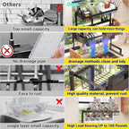 ilvvan Over Sink Dish Drying Rack Snap-On Design Large Dish Drainer Storage - Image 6