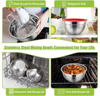 P&P CHEF Mixing Bowls with Airtight Lids Set of 5, 10-Piece Stainless Steel - Image 6