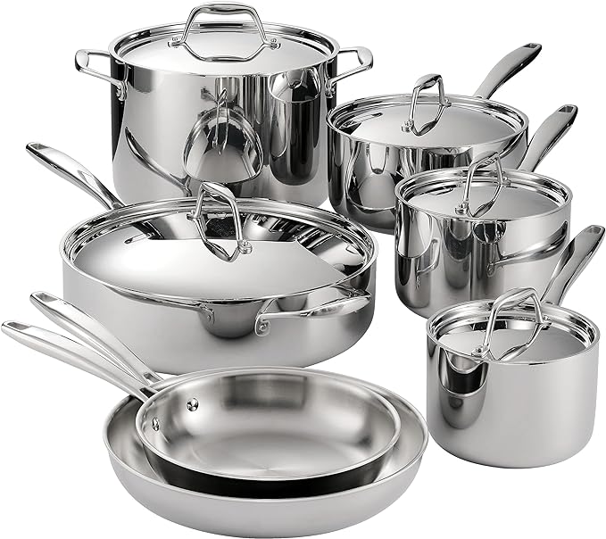 Tramontina Signature Tri-Ply Clad Stainless Steel 12-Piece Cookware Set by Tramontina
