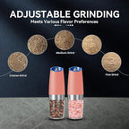 UNNEES Gravity Electric Salt and Pepper Grinder set of 2, Automatic Salt And - Image 3